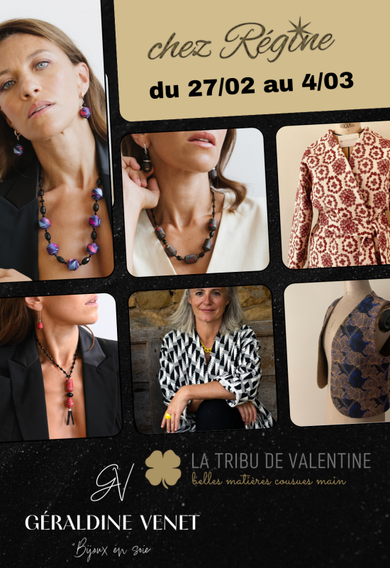 Retrouvez mes bijoux en soie aux côtés des créations de La Tribu de Valentine chez Régine à Ste Foy, du 27 février au 4 mars. Une douce escale entre savoir-faire et élégance vous attend !